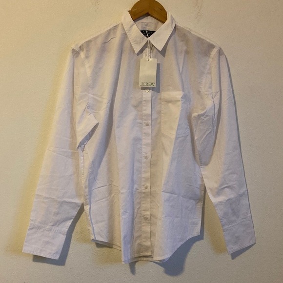 J. Crew Tops - J.Crew Garcon Shirt Cotton Poplin Size 8 White Generative Cotton Shirt